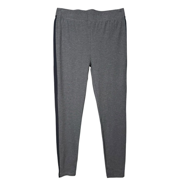 The White Company Lounge Leggings Medium Charcoal Black Side Stripe NWT - Picture 1 of 6